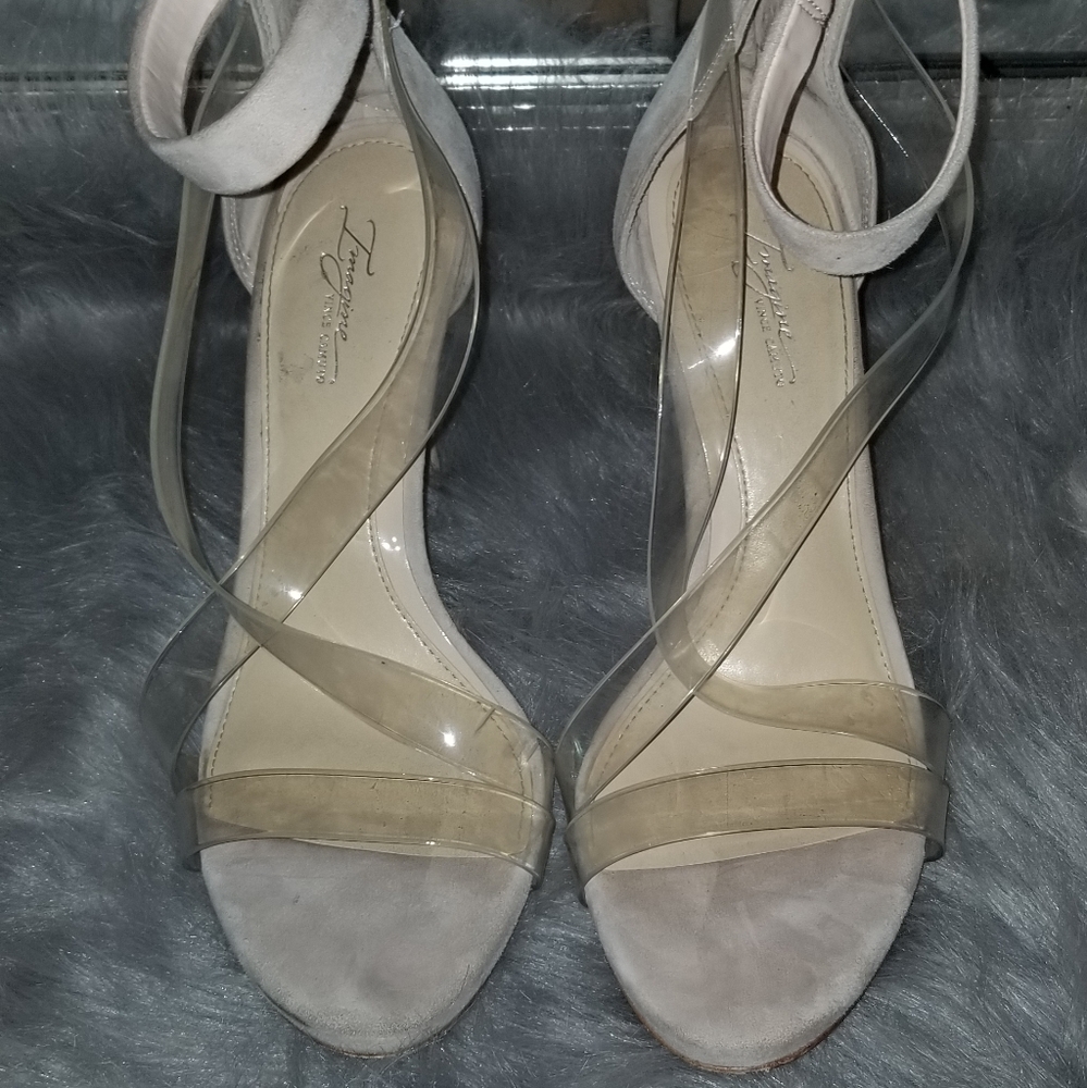 *Nude & Clear Vince Camuto High Heeled Sandals*